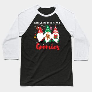 Chillin with my gnomies,Christmas funny gnomes, Merry Christmas Baseball T-Shirt